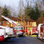 photo by Bill Rosenberger of a townhouse fire in Barboursville WV.