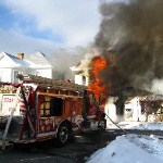 photo by Barbara Robison of a House fire in Grafton.