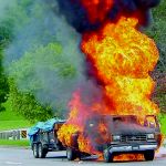 photo by Amy Witschey of a vehicle fire near New Martinsville