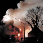 photo by Ron Agnir of a house fire in Martinsburg.