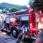 photo by Frank Ferrari of a house fire in East View WV.