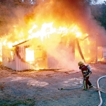 photo by Joe Blankenship of a structure fire in Randolph County WV.